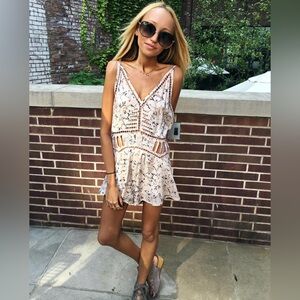 Light Pink Floral Eyelet Romper XS Here Comes the Sun